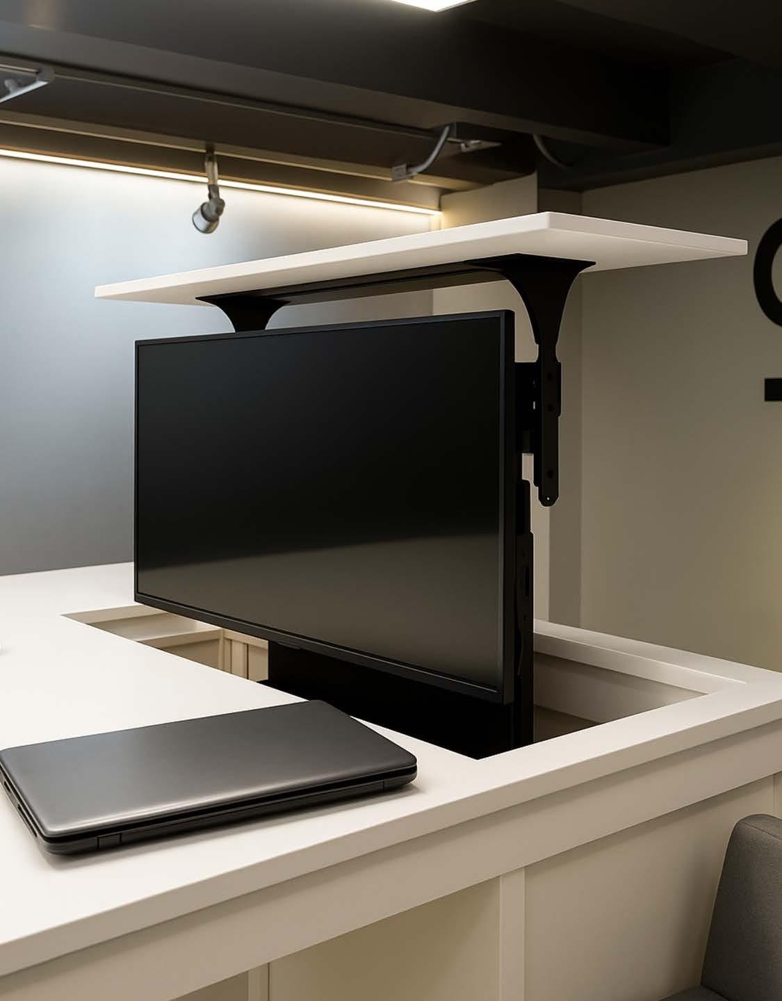 Elevador de televisor oculto en mueble